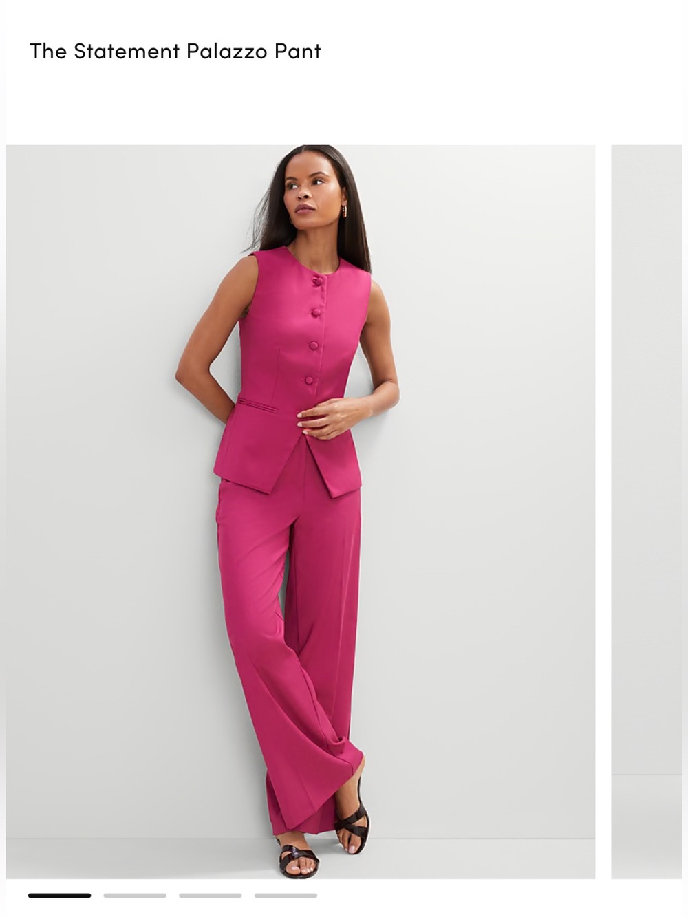 NWT Ann Taylor The Statement Palazzo Pant in berry splash size 12 - Picture 6 of 9